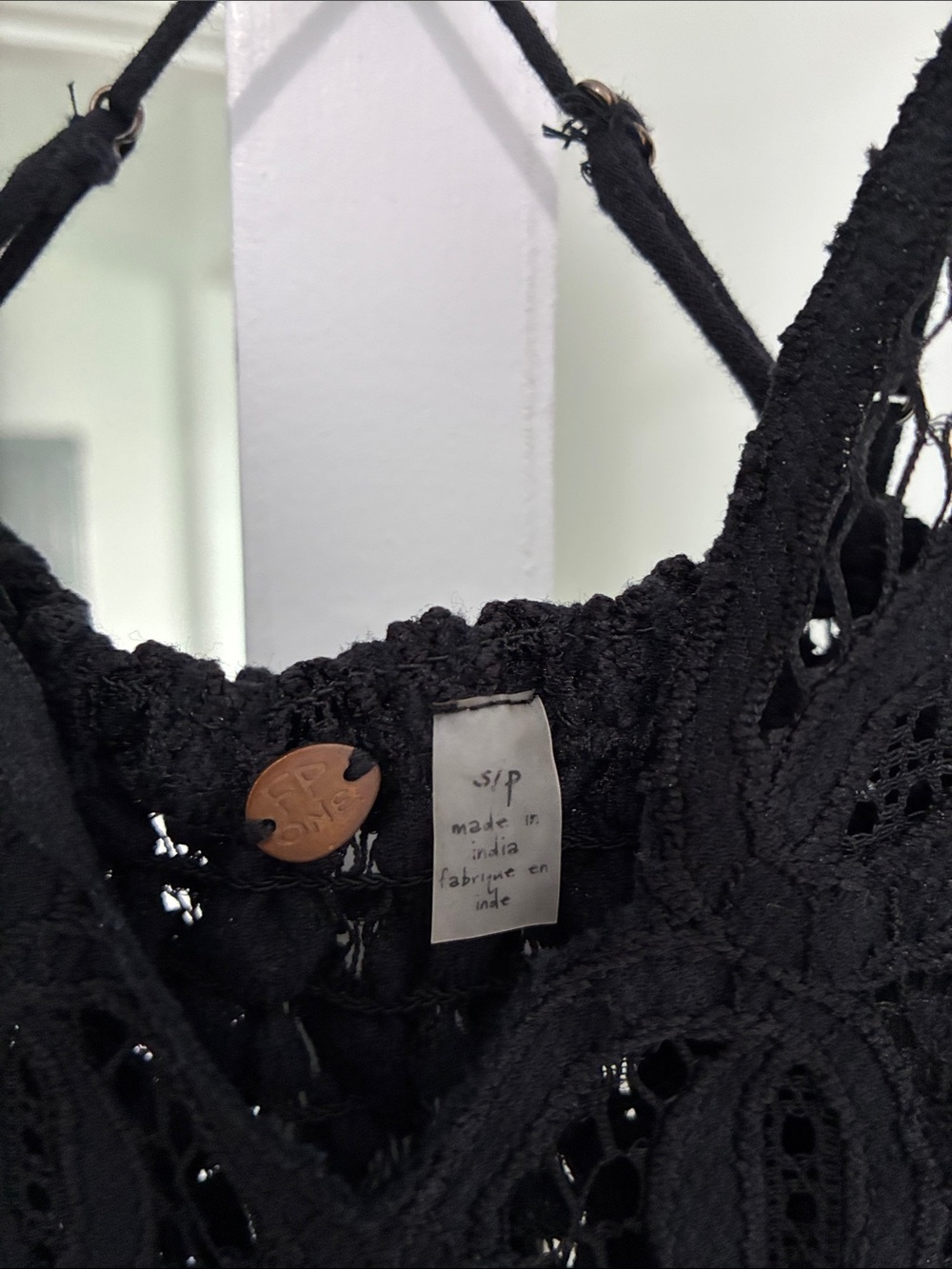 Size small Free People Black Lace Bodice Crisscross Mini Dress - Picture 2 of 3